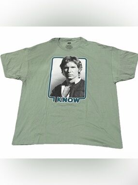 Star Wars "I Know" Olive Graphic Short-Sleeve Men’s Tee with Icon Portrait